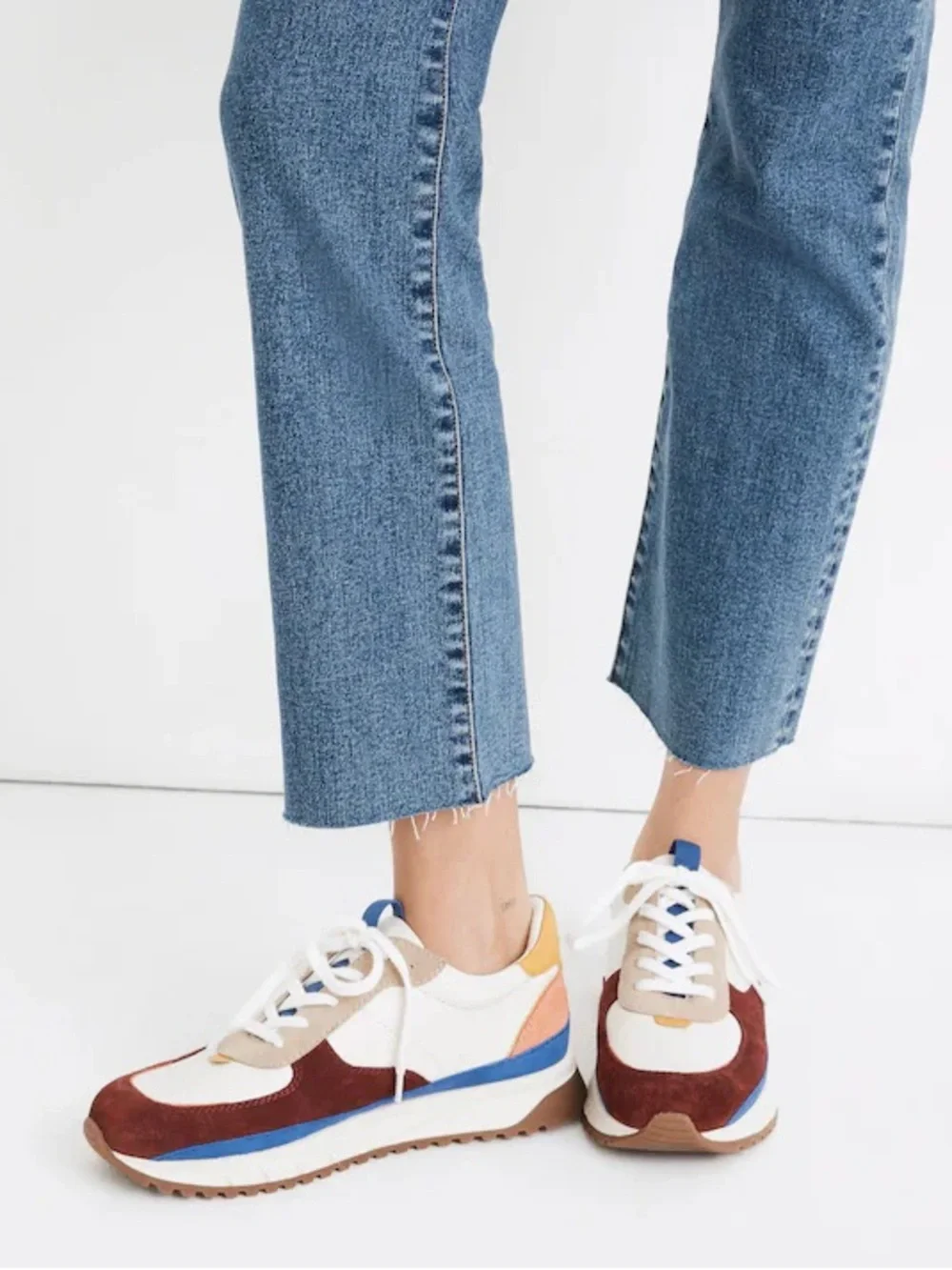 Madewell Leather Kickoff Trainers in Colorblock